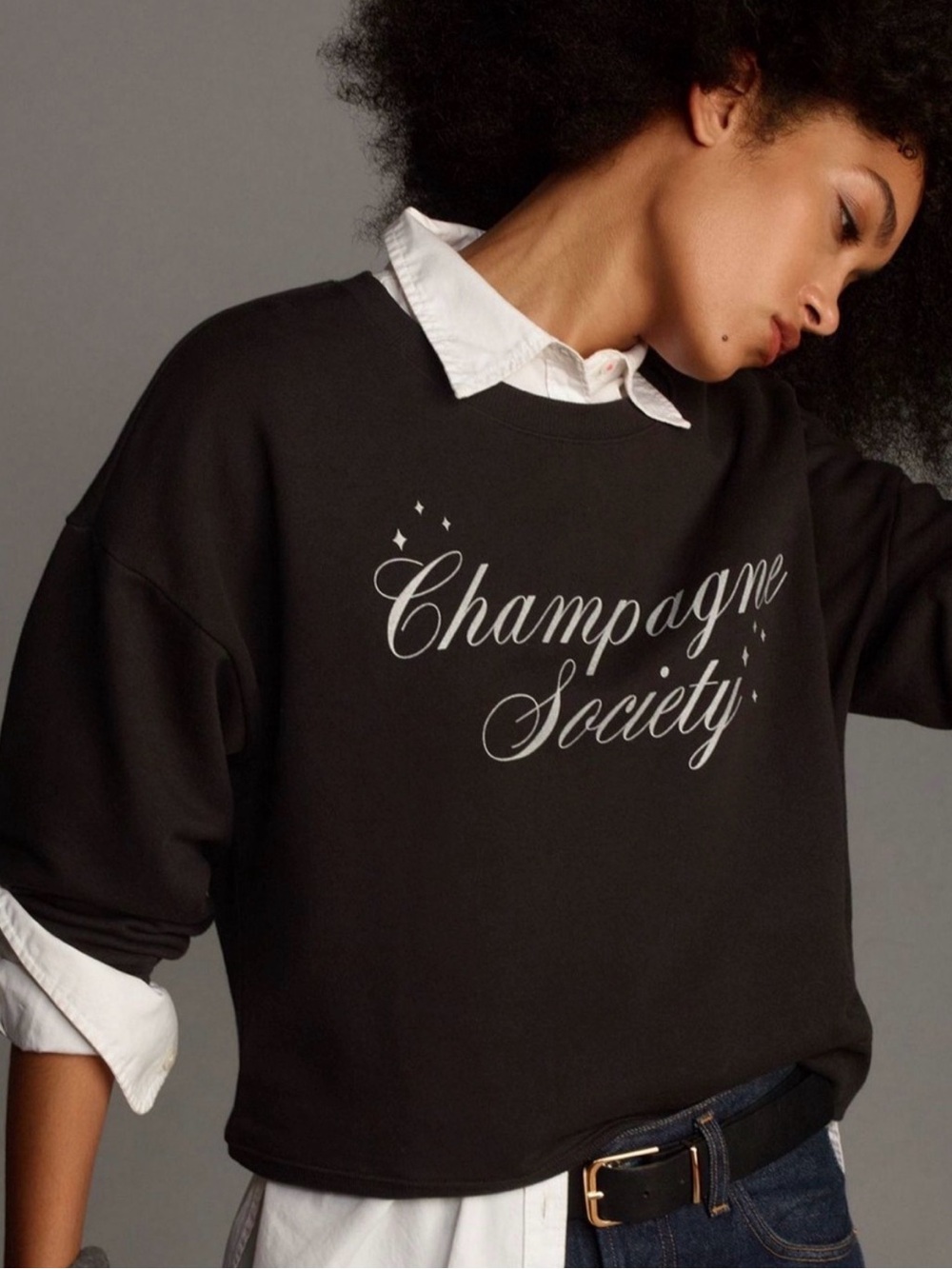 Anthropologie Maeve Champagne Society Sweatshirt